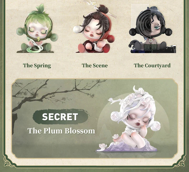 Genuine Pop Mart Skullpanda The Ink Plum Blossom Series Blind Box